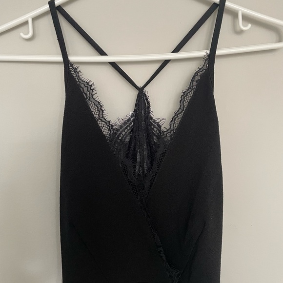 Lace Backless Midi Crepe Dress - Picture 2 of 4